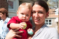 Pic of Sam and Honor holding eggs 04-24-2011